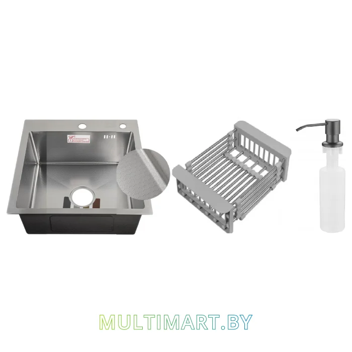 Кухонная мойка Schtoff Best Decor Silver 5050+CL KR-1 GREY+DS SD-1 GREY